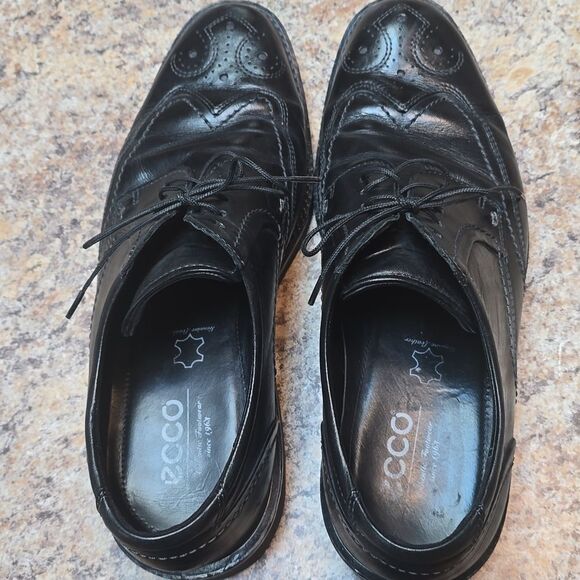 ECCO Classic Black Brogue Oxford Dress Shoes – Premium Leather Men’s Size 42 main image 14